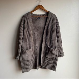 Olive Green Crochet Cardigan